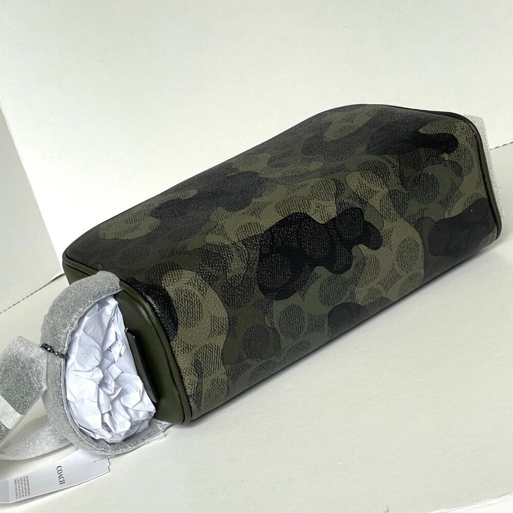 Coach Small Travel Kit Green Camo CX879 Leather Canvas Dopp Bag Toiletry Case - Picture 7 of 7